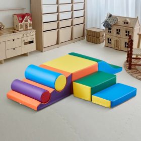 Climbing Toys, 7-Piece Set, Foam Climbing Toys for Toddlers 6 Months to 3 Years Old, PU Leather Climbing Blocks