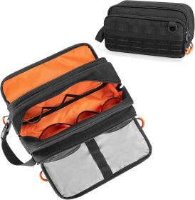 Tactical Toiletry Travel Bag for Men, Dopp Kit Shaving Organizer Case for Toiletries, Shower and Grooming Care Accessories, Black (Empty Bag Only
