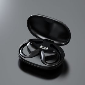 Open Ear Bluetooth, Wireless Headphones Sport Over Earphones Built-in Mic With Ear Hooks  Case Ergonomic  For Running Fitness (Option: Black)