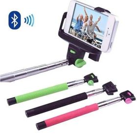 Selfie Bluetooth Monopod Stick for your smartphone or camera (Color: BLACK)